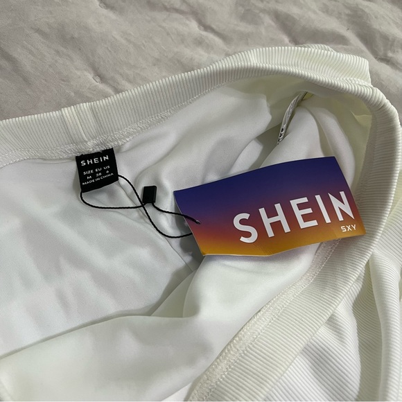 SHEIN SXY White Ruched High Wasted Skirt - M - Picture 3 of 5